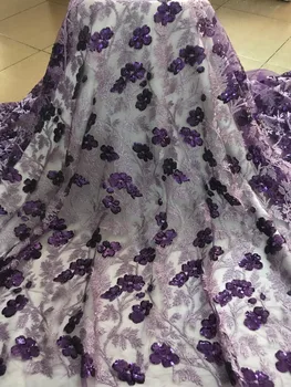 

Beautiful French net lace fabric embroidered African tulle lace fabric z-han6117 with sequins