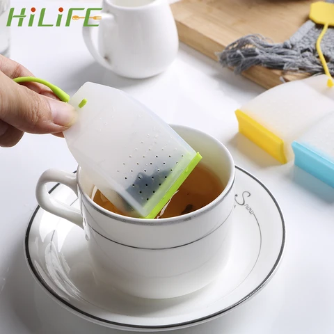 Tea Strainers  High Temperature Resistance Herbal Tea Infusers Random Color Food-grade Silicone Tea Bag Tea Infuser