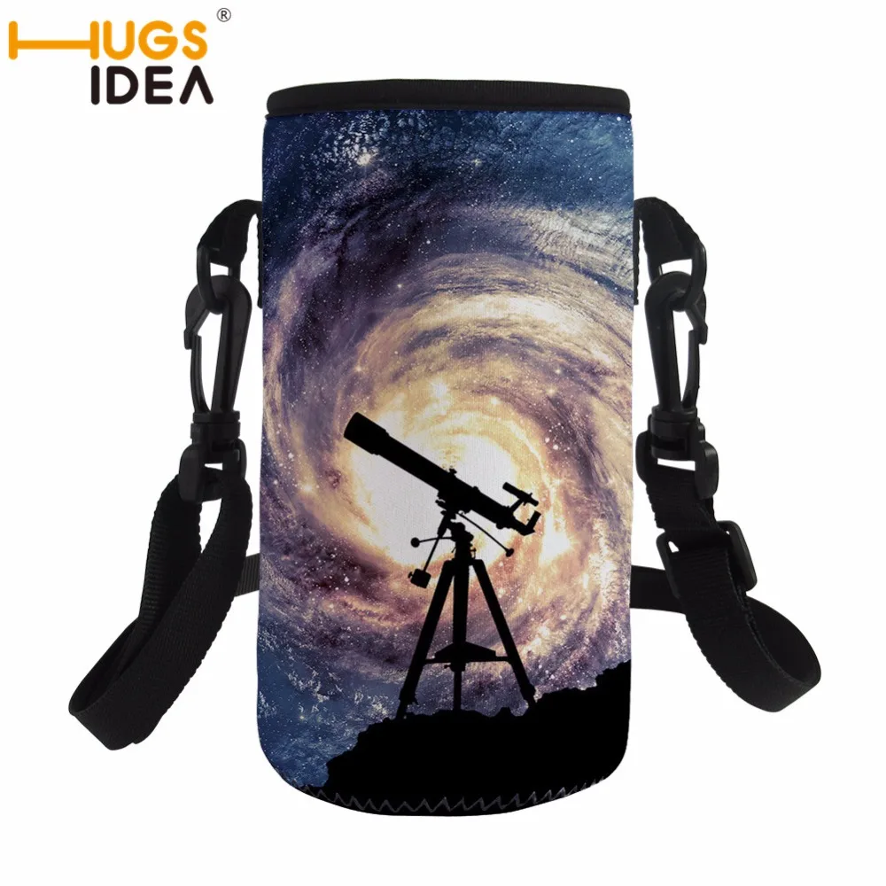 

HUGSIDEA Space Galaxy Travel Bottle Cover Protection Bag Vacuum Water Bottle Protection Bag Cover with Strap for Students