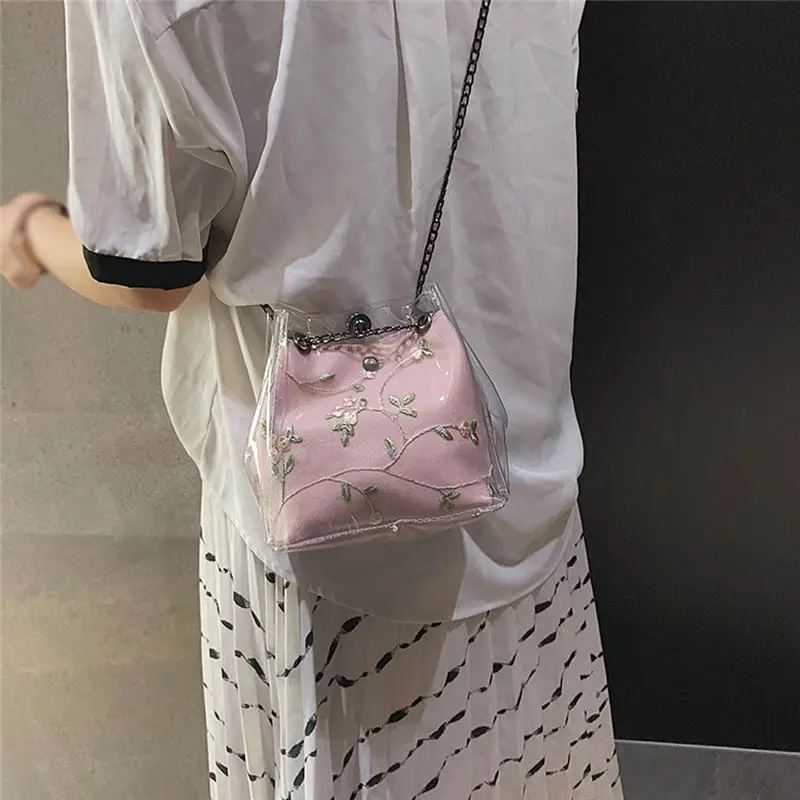 Transparent Bucket Shoulder Bag Crossbody Bag for Women 2019 Messenger Bags women's bag bolsa feminina sac a main 30AP0309