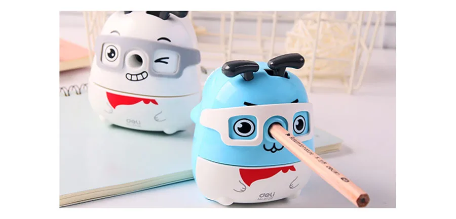 Deli 2018Cute Kawaii Animal Dog Pencil Sharpener Korean Kids School Supplies Stationery Hand Crank mechanical pencil sharpeners