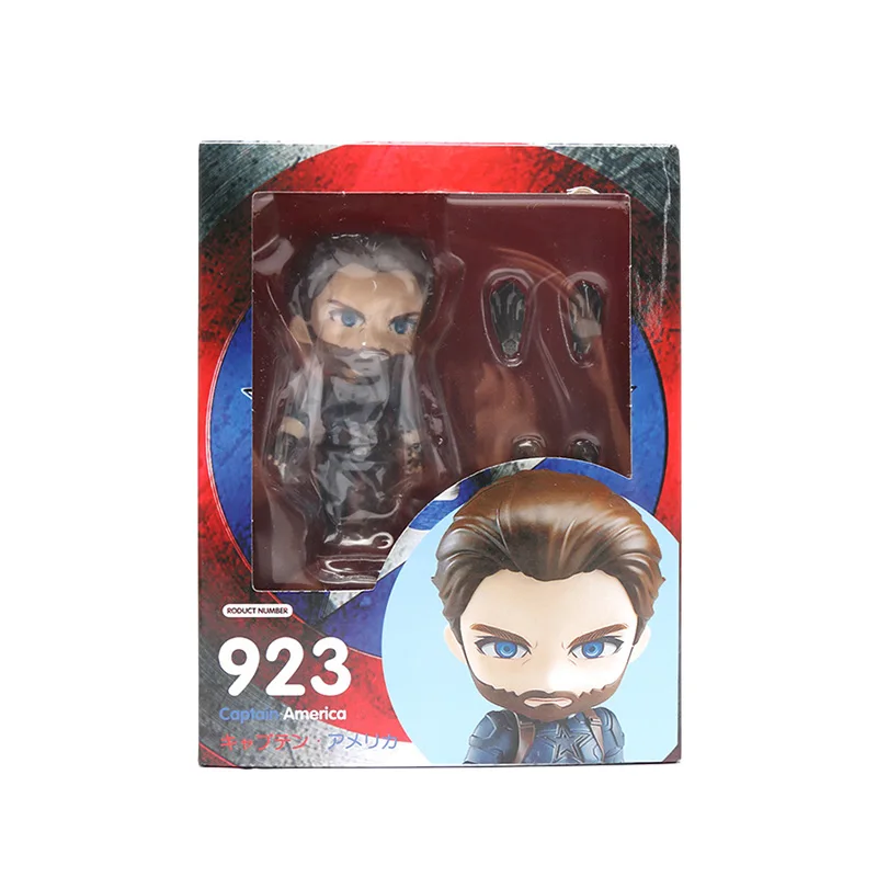 10 см игрушки Marvel Nendoroid 1037 Мстители эндшпиль Железный человек паук ПВХ Фигурка Железный Паук супер герой Коллекционная модель - Цвет: 923 captain box