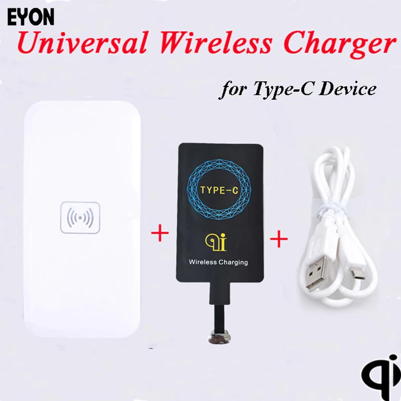 

EYON TI Chipset Type-C Qi Wireless Charger Charging Receiver+Pad for HUAWEI P20 Pro P9 P10+ Xiaomi Mi8 6 OnePlus 6 5T 3 HTC 10