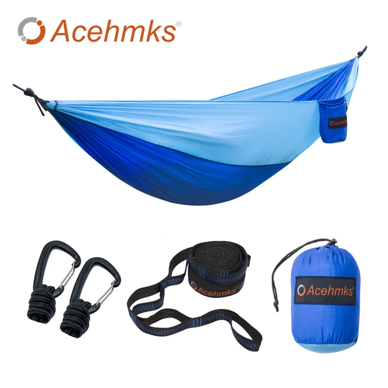 Acehmks Camping Hammock For Single person Summer Camping Portable Light nylon Fabric Outdoor