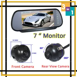 Парковка Системы автомобиля Мониторы зеркало парковка DVD с передней части транспортного средства Камера + заднего вида Камера автопарк