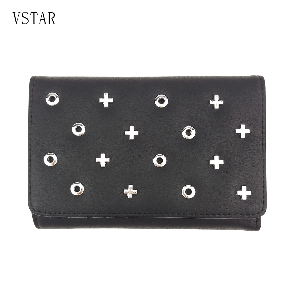 

Designer 2018 Tassel Three Fold Women's Wallet Card Holder Coin Purse Metal Rock Female Wallets for Lady Clutch Female Carteira
