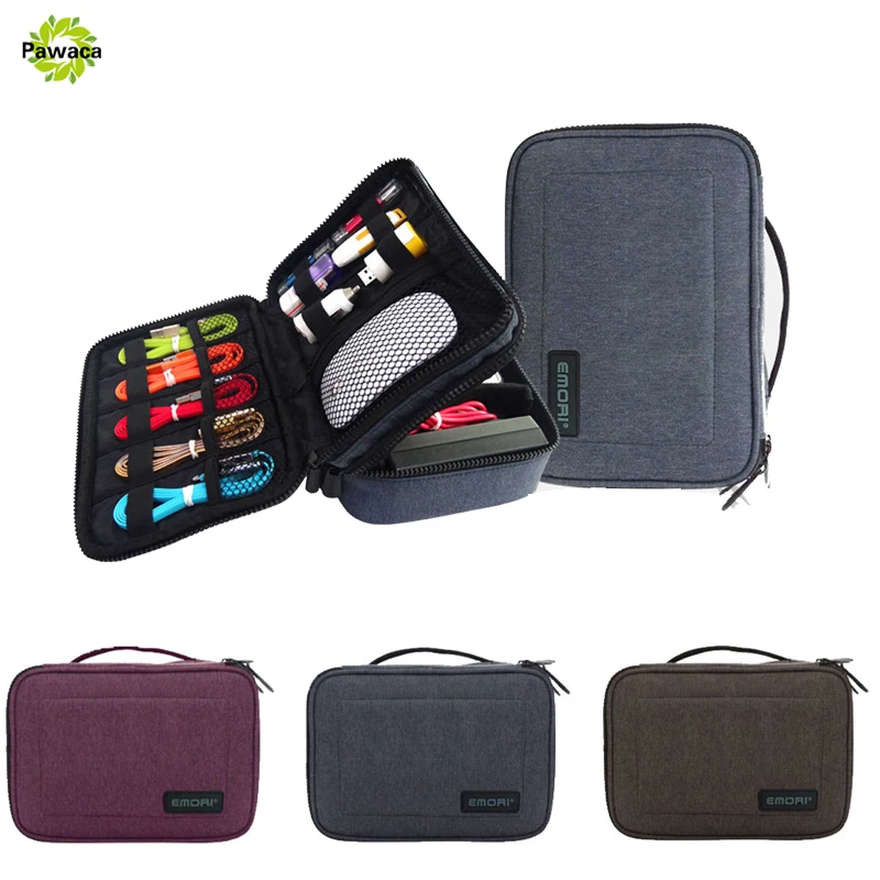 Waterproof Portable Travel USB Wires Storage Bag Phone Charger Case