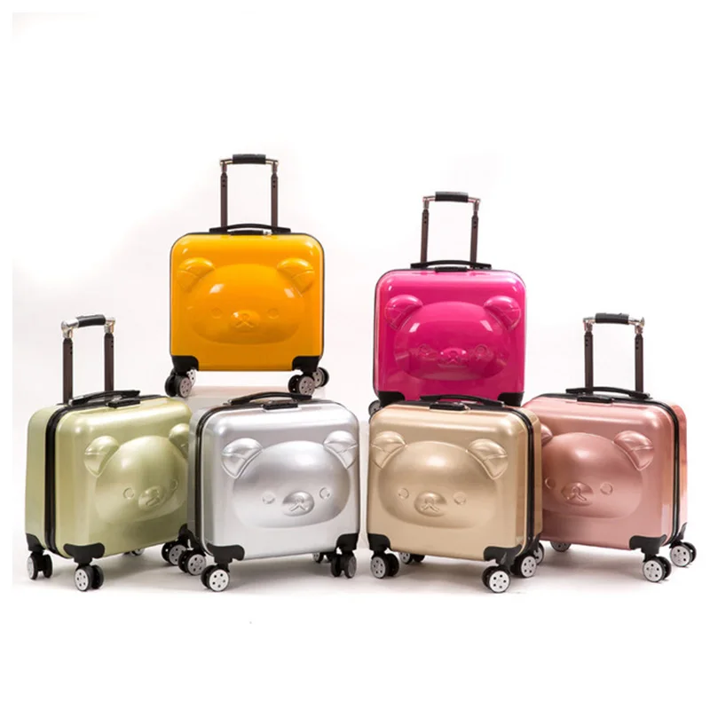 

18/20 inch PC+ ABS girl cartoon Pull rod box trolley case 3D child Travel luggage anime suitcase kids Boarding box with wheel