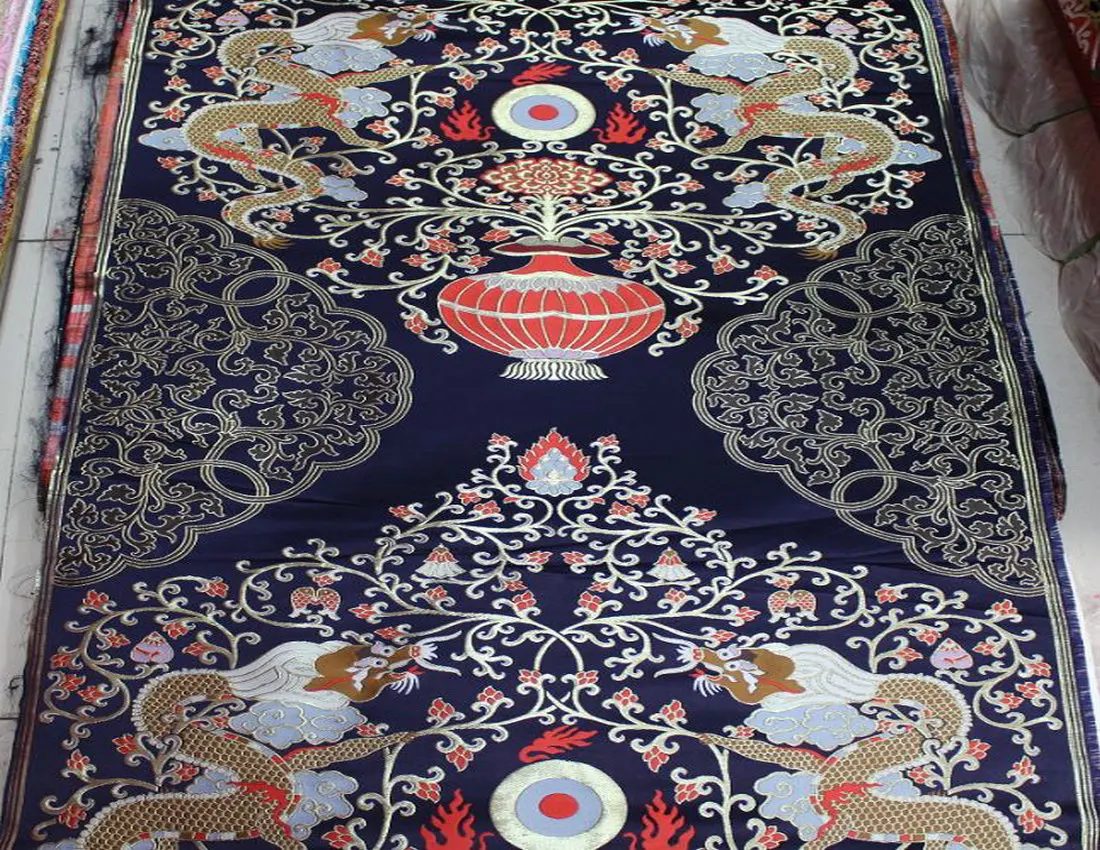 Costume robes cheongsam dress jacket suits Mongolia Xiuhe robe soft silk fabric woven brocade decoration curtain