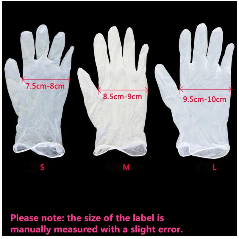 50/100PCS Food Grade Disposable PVC Gloves Anti-static Plastic Gloves For Food Cleaning Cooking Restaurant Kitchen Accessories