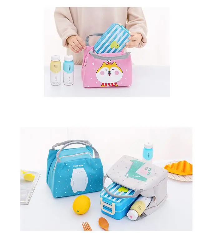ETya мультяшная милая сумка для обеда для женщин, мужчин, девочек, детей, термоизолированная сумка для обеда, сумка для еды, пикника, сумка, чехлы
