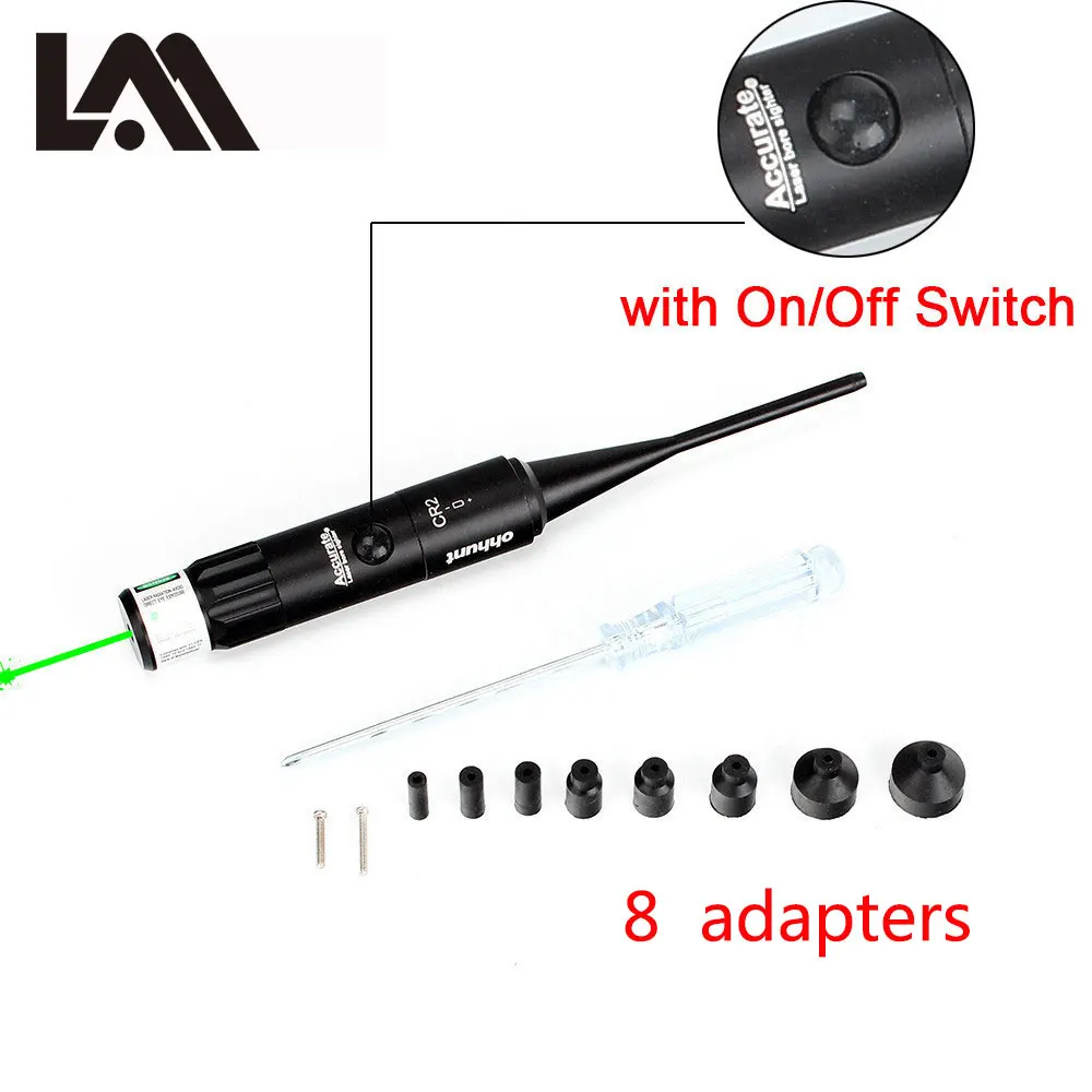 Prezzo Rosso Verde del Foro del Laser di Vista del Kit per. 177 a. 50 calibro Verde Rossa del Puntino Boresighter per la Caccia Riflescope del Fucile con Interruttore