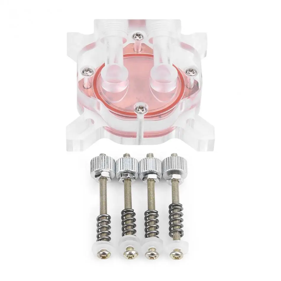 

Computer GPU Water Cooler Cooling Block Waterblock Red Copper Base POM Cover