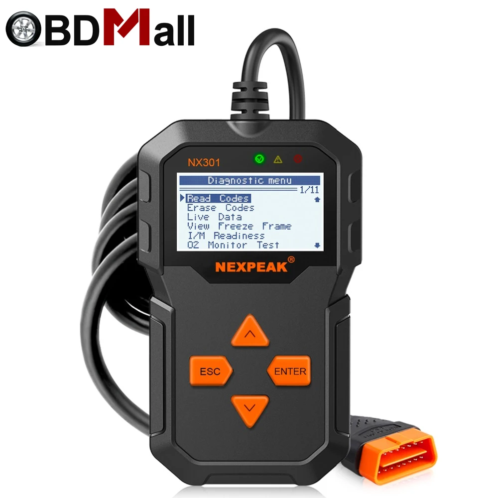 

NEXPEAK NX 301 OBD2 EOBD Car Automotive Scanner Auto Engine Code Reader Sensor Freeze Frame Data Clear MIL OBDII Diagnostic Tool