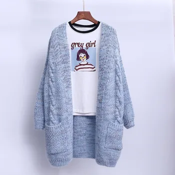 

Autumn Winter Cardigan Sweaters Women 2019 New Long Sleeve Knitted Cardigans Female Loose Coat Jumper Tricot Tops Sweater YH378
