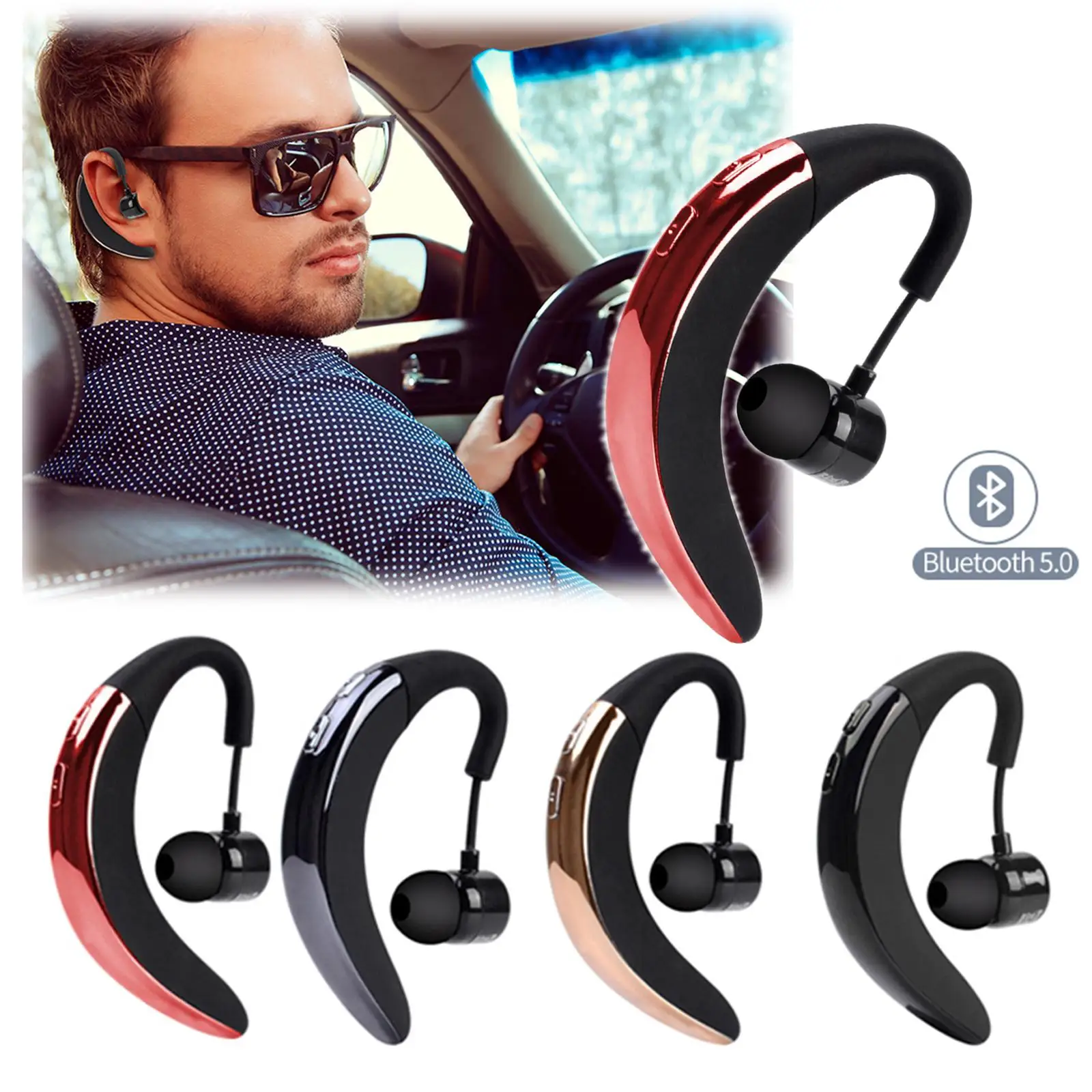 360 Adjustable Wireless Bluetooth Headphone Sport Earphone Headset Hadsfree Calling with Mic for Samsung iPhone Motorola E G LG