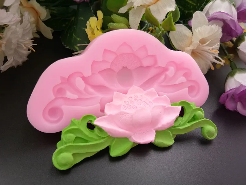 3D Lotus Flower Mold Silicone Cake Fondant Mold Kitchen Baking