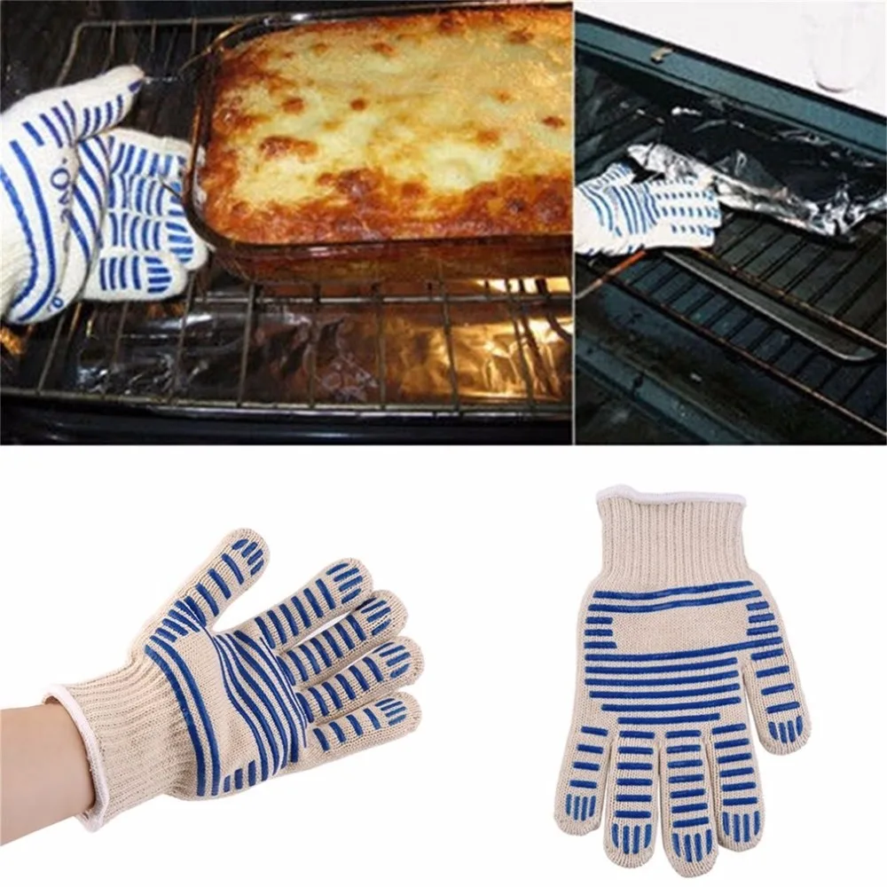 

Heat Proof Resistant Cooking Kitchen Oven Mitt Glove For 540F Hot Surface Flame Resistant