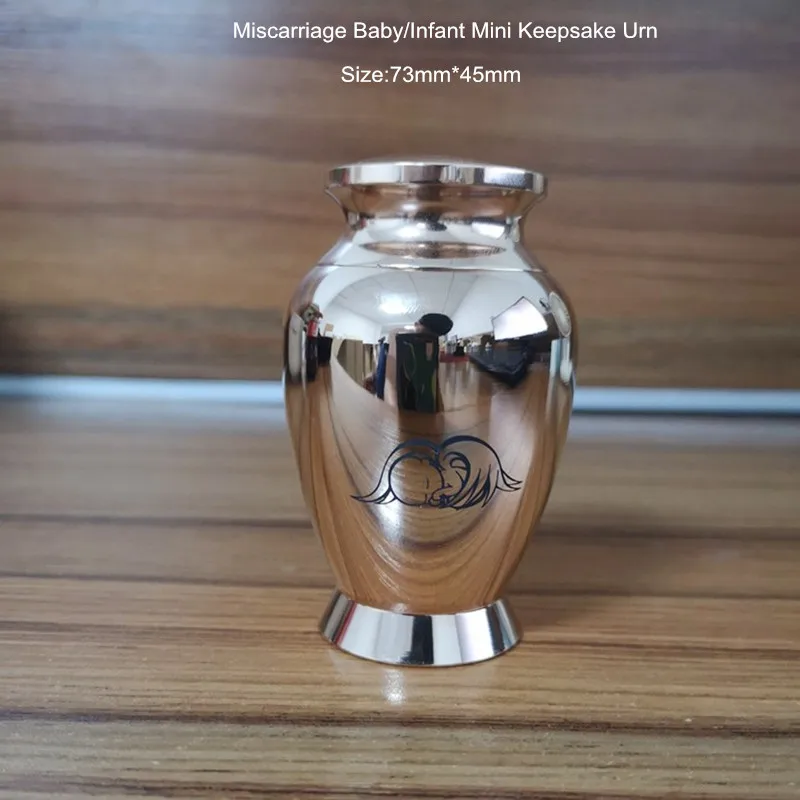 

LHP07 Rose Gold Color Stainless Steel Cremation Keepsake Urn for Miscarriage Baby/Infant's Ashes Keepsake Holder Urns
