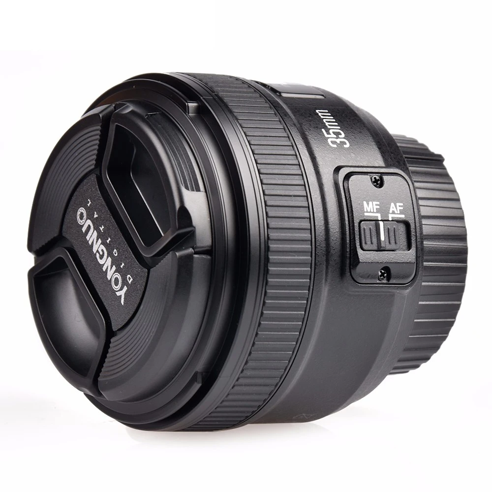 Широкоугольный объектив YONGNUO YN35mm F2.0 AF/MF с фиксированным фокусом для Nikon F Mount D7500 D7200