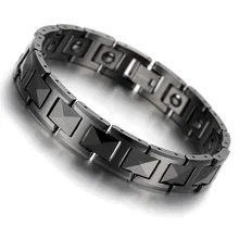2017 Fashion Jewelry Tungsten Mens Ladies Bracelet Magnetic Bangle Black Colour font b Health b font