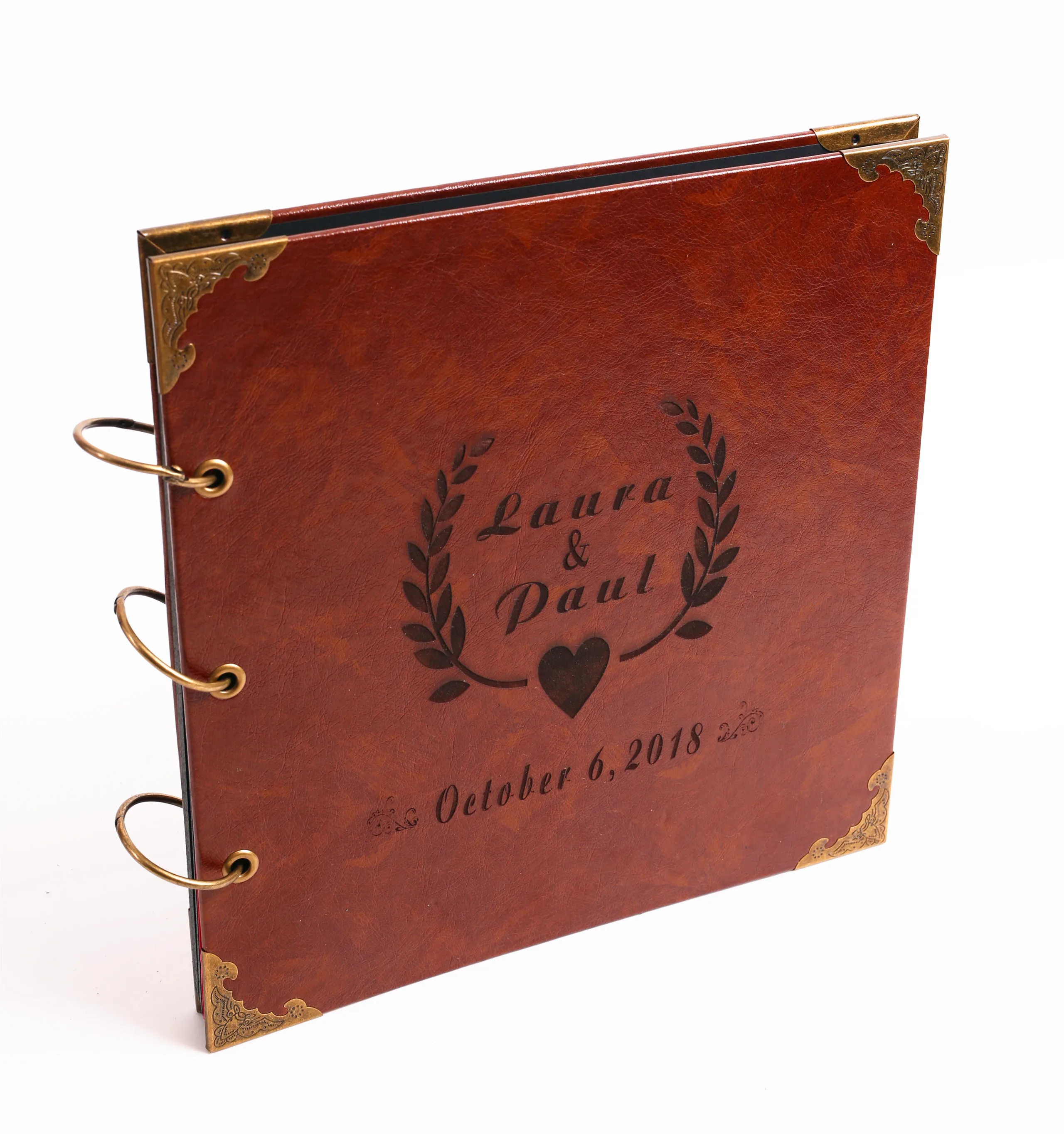 

Personalized Leather Wedding Guestbook Engraved Wedding Guest Book Custom Wedding Album Engagement Gift for Couple