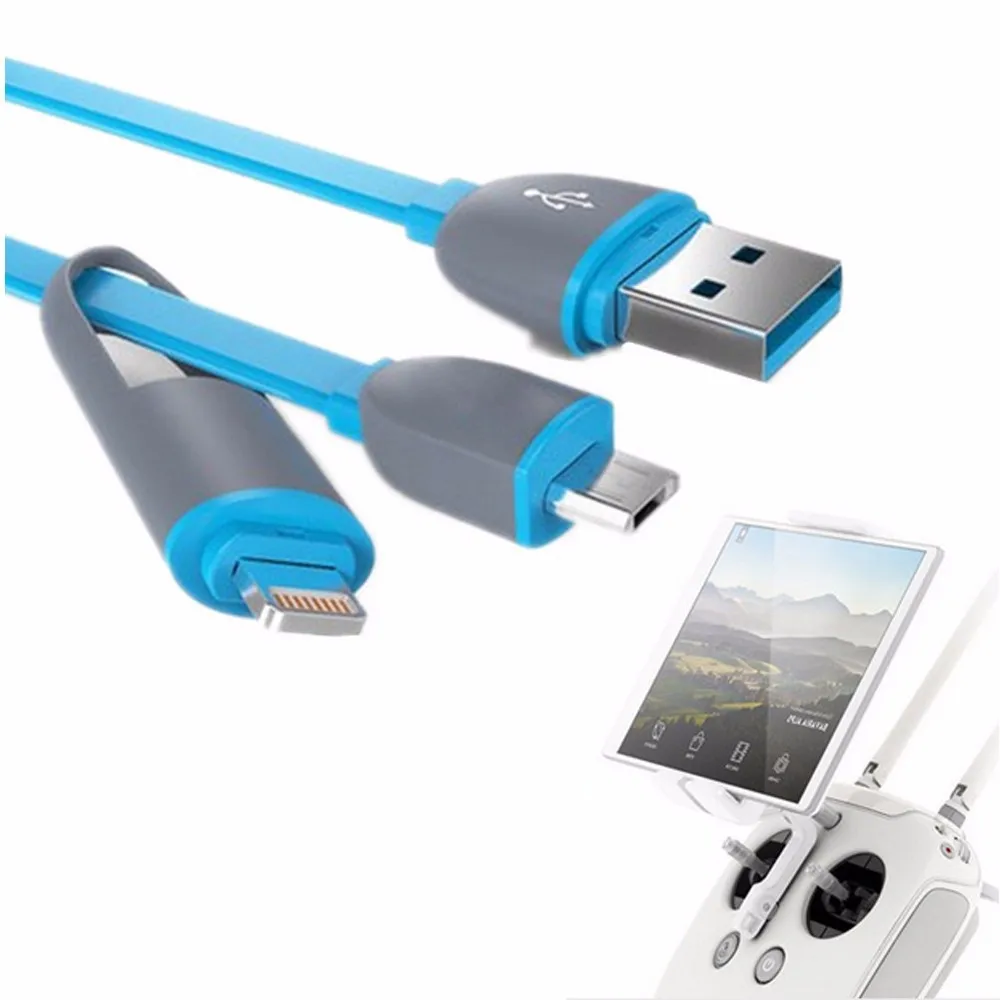 2 In 1 DJI Inspire 1 AndPhantom 3 Professional Advanced Standard Phantom 4 Compatible Iphone Android Charging Cable Usb Date Wire 2 In 1 DJI Inspire 1 AndPhantom 3 Professional Advanced Standard Phantom 4 Compatible Iphone Android Charging Cable Usb Date Wire