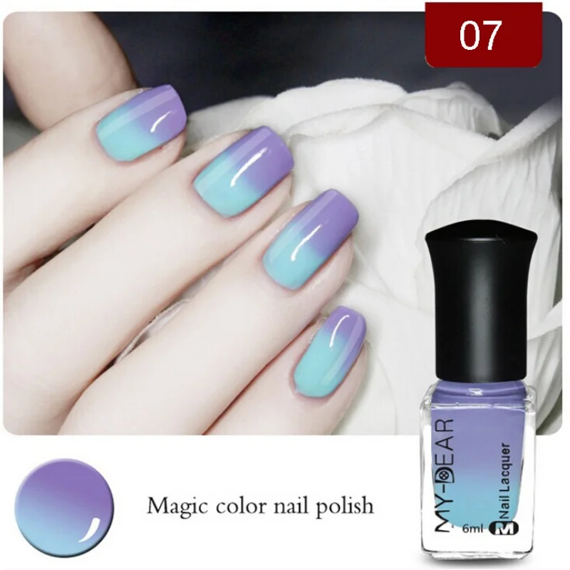 

17 Colors Thermal Nail Polish Peel Off Polish With Temperature Color Changing Nail Polish Nail Art Products 6ml