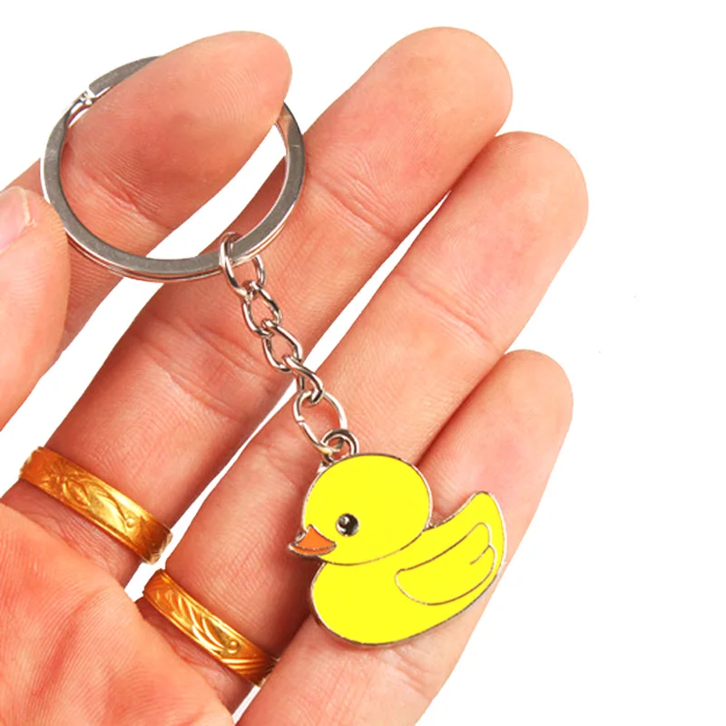 Original New Cute Mini Duck Keychain For Women Animal Key Chain Ring