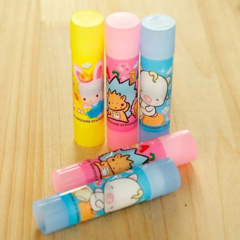 1pc Small Size Cute Kawaii Cartoon Plastic Strong Adhesive Solid Glue Stick For Paper File Office School Supplies Stationery