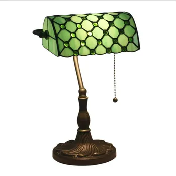 

Classical European Tiffany Handmade Glass Table Lamp for Foyer Bed Room Bar Apartment Glass Reading Light H 39cm 1049