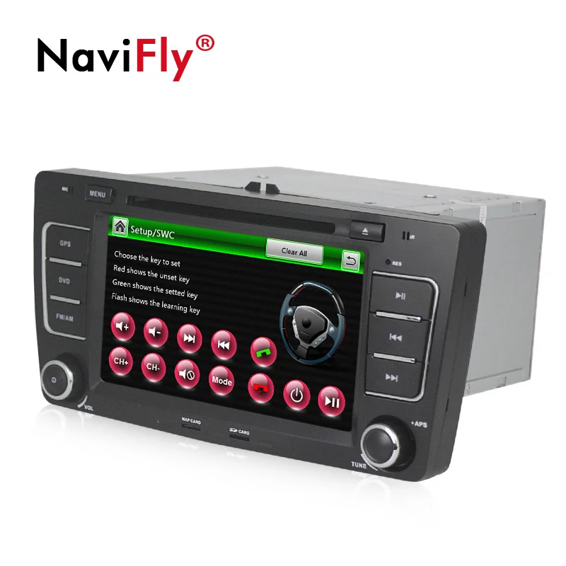 Top NaviFly car dvd player for SKODA Octavia 2009-2013 car gps radio player support canbus USB BT SD RDS 7"Capacitive Screen 2din 5