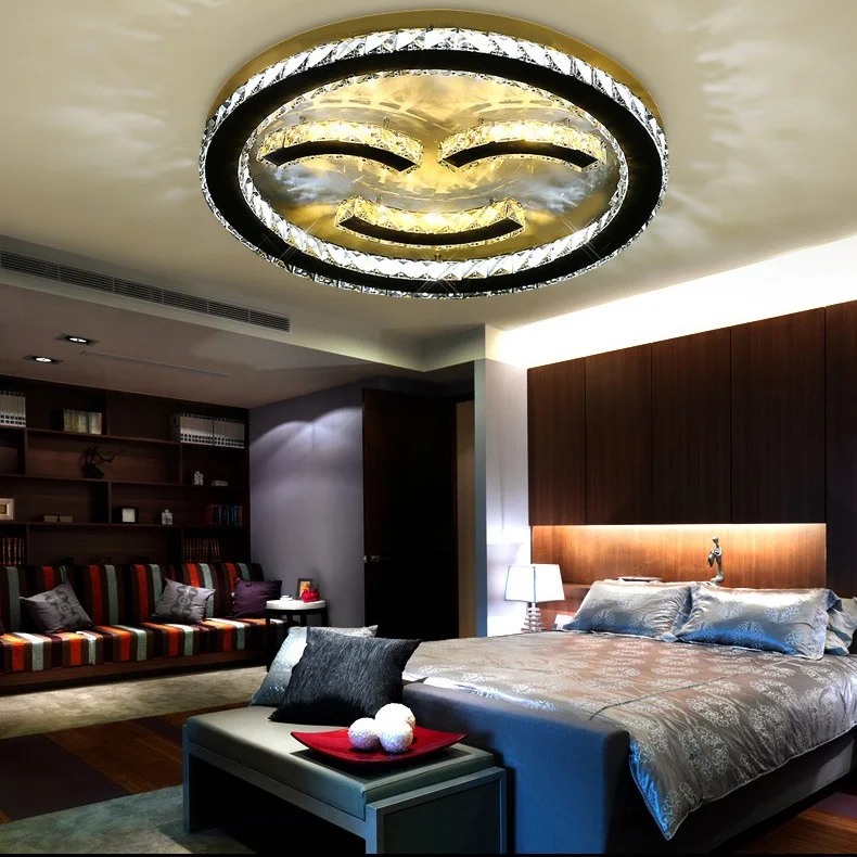 

Creative Crystal Crystal Ceiling Light Modern Simple Living Room Bedroom Crystal Ceiling lamp 110-240V