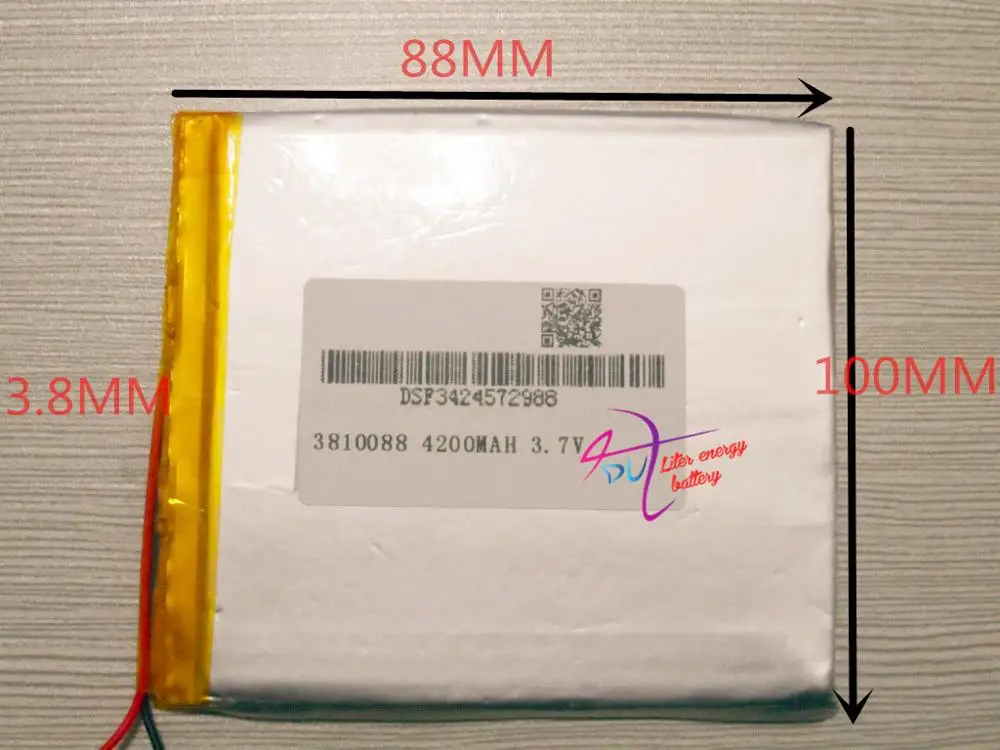 best battery brand 1PCS free shipping 3.7V 4200mah 3810088 Lithium polymer Tablet Battery with protection board For PC Di | Электроника