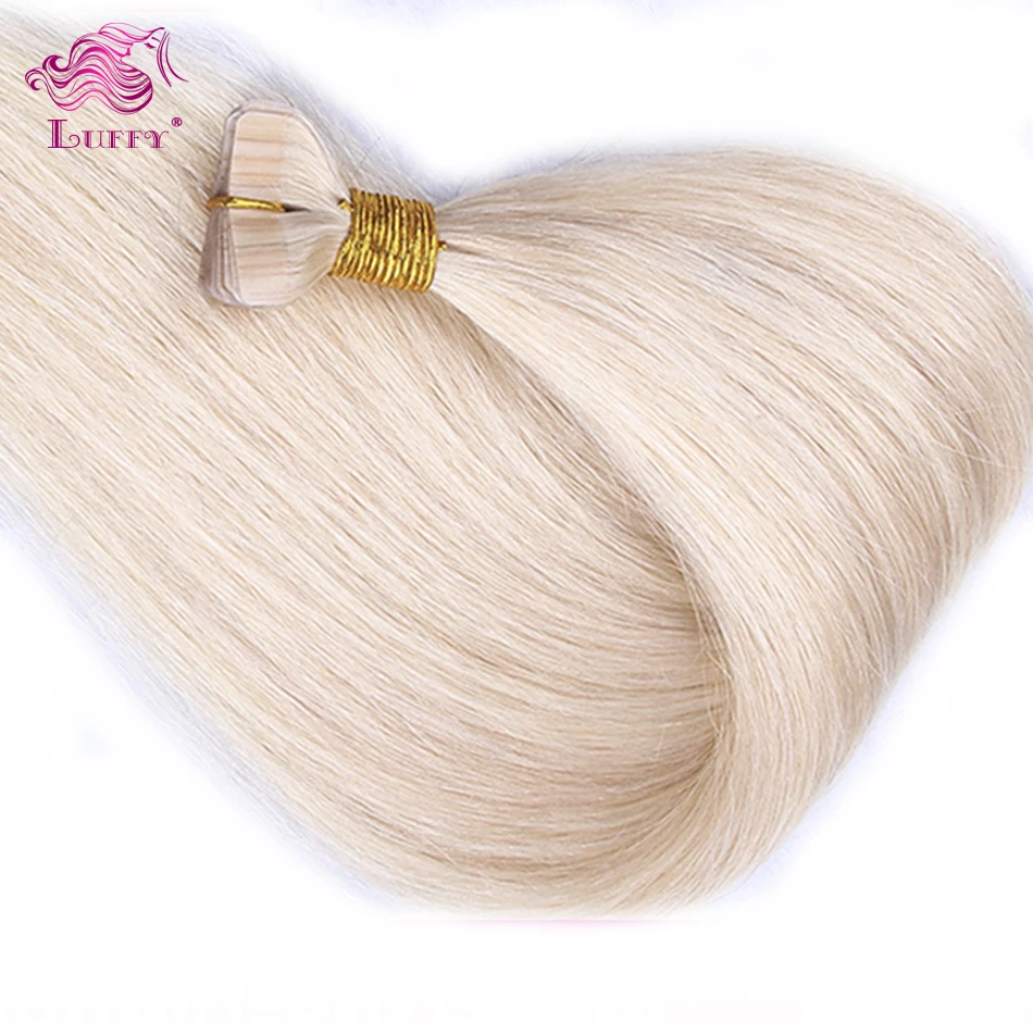 Luffy Hair 100 Unprocessed Indian Human Hair Virgin Remy Tape Hair Extensions Adhesive Glue In