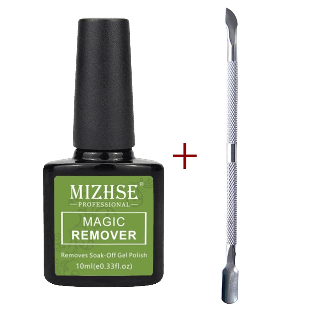 

MIZHSE 10ML Nail Gel/Polish Remover Magic Remover Healthy Fast Within 2-3 Mins Acrylic Clean Degreaser Set With Dead Skin Push