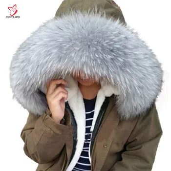 

Free Shipping 2020 Real Raccoon Fur Collar Womens 100% Natural Fur Gray Collar Fur Shawl Raccoon Removable Collar Fur Scraves