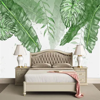 

Custom 3D wallpaper Nordic modern minimalist leaf TV background wall decoration - high-grade waterproof material