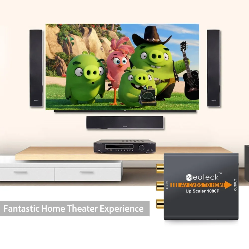 Композитный конвертер Neoteck 1080P 3RCA AV CVBS в HDMI для ТВ ПК PS3 STB Xbox VHS VCR NTSC 720P/1080P адаптер