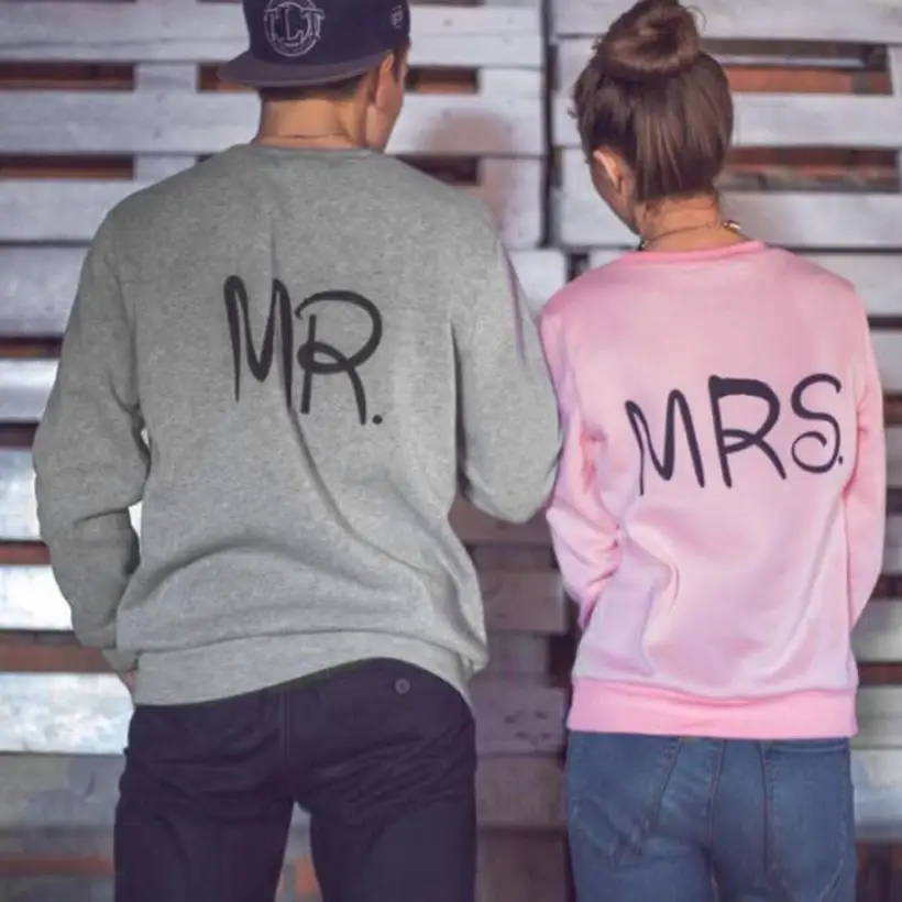 

Hot Hoodies Sweetshirts For Women Men Lover Couple Letters MRS MR Printed Round O-Neck Drop Shipping Jan10 Drop Shipping