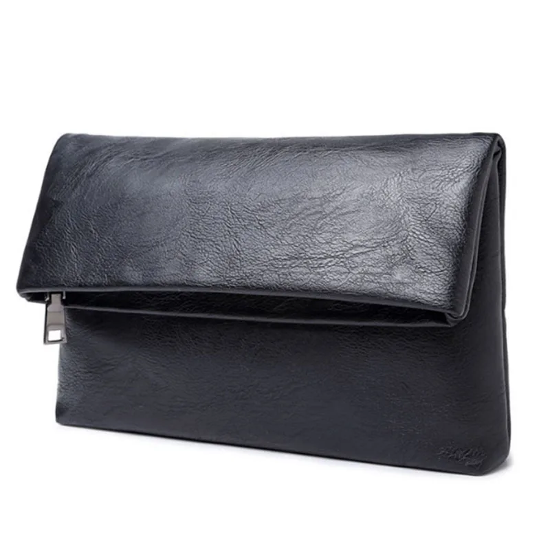 Модные брендовые клатчи унисекс, деловая однотонная черная сумка из искусственной кожи, клатч-конверт, сумочка для мужчин и женщин, вечерние сумки