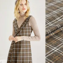 155 см Широкий светильник коричневая Клетчатая Шерстяная ткань чистая шерстяная ткань Набор Высокая мужская и ткань для женской одежды 625 г/м