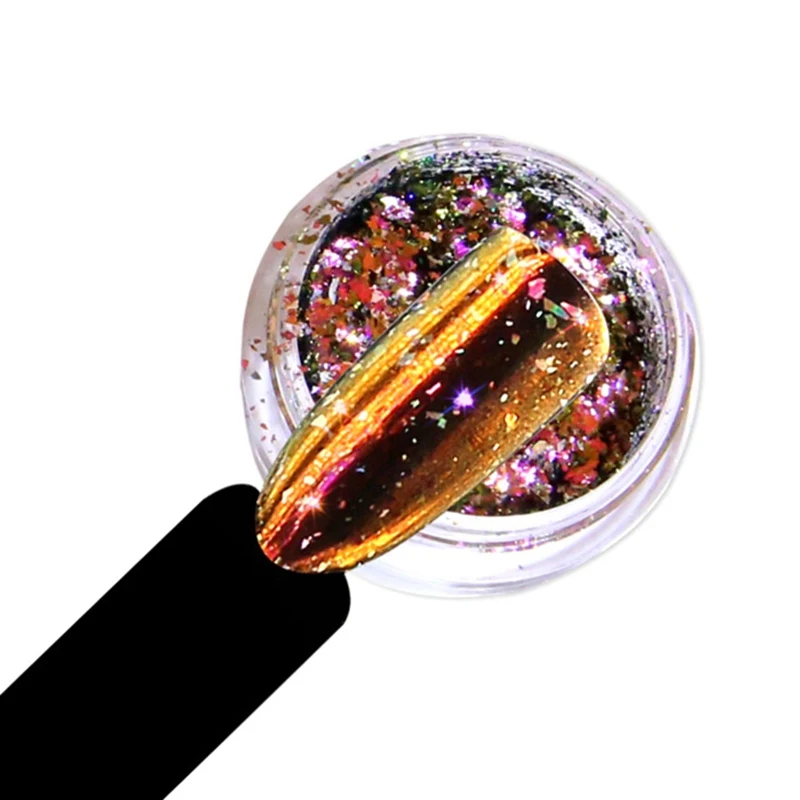 

1 box Colorful Glitter Magic Mirror Powder Holographic Unicorn Chameleon Aurora Nail Chrome Pigment Glitters Nail Decoration