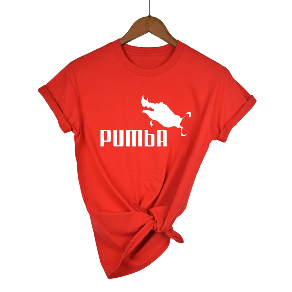 Забавная футболка милые футболки homme Pumba женские хлопковые топы с короткими