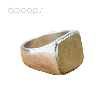 

Simple 925 Sterling Silver Square Ring Jewelry for Men Rotatable Size 7.5 8.5 10 10.5 Free Shipping