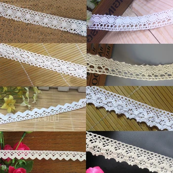 

1.5-3.5cm 10 Yard White Ivory Beige Cotton Lace Trims DIY Hometexile Clothes Edge Wrapping Cotton Ribbon Tape Crochet Material