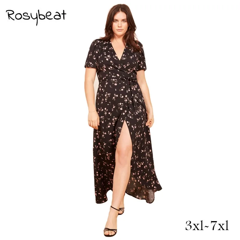 V neck floral dress with pockets size