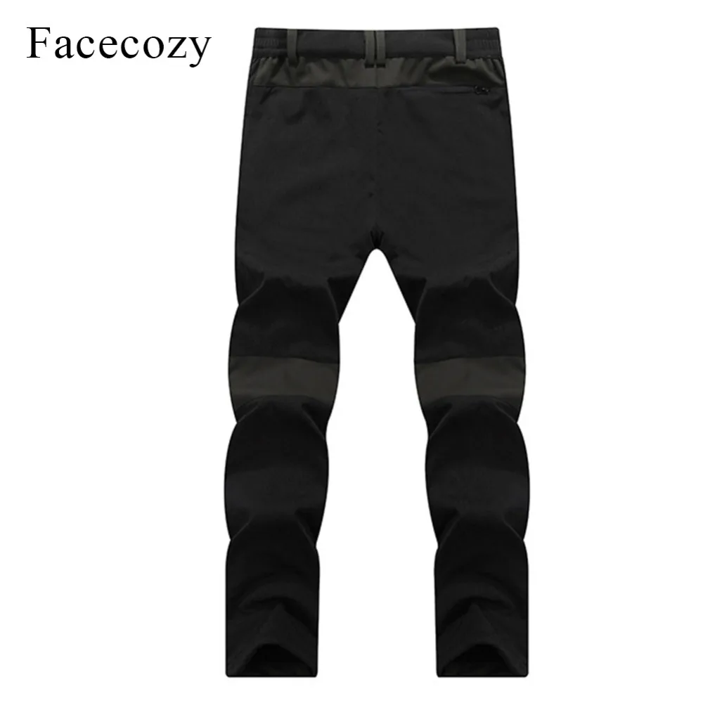 Facecozy Men Softshell Pants Outdoor Waterproof Fleece Hiking Camping Winter Men Sports Trousers for Trekking Hunting Fishing