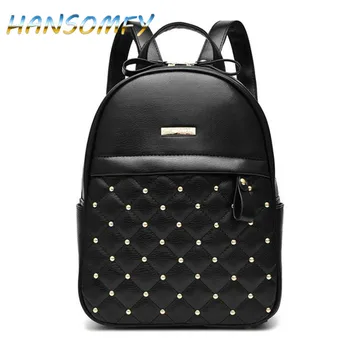 

Women Backpack Hot Fashion Causal bags High Quality bead female shoulder bag PU Leather Backpacks for Girls mochila MA-20