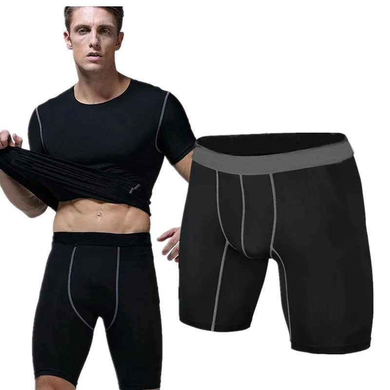 

Sports Gym Shorts Men Running compression shorts Sweatpants Bodybuilding Combat Dry Training Leggings men short pants black